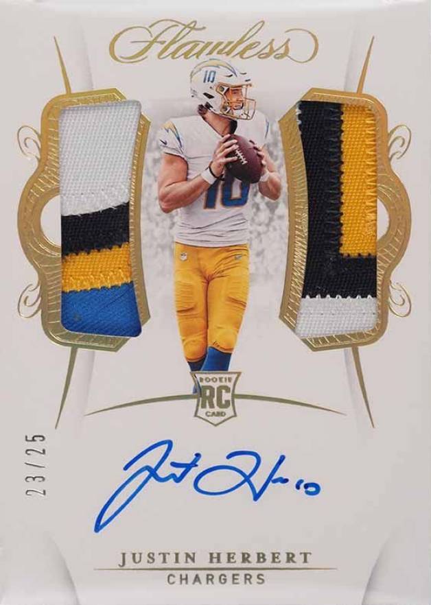 2020 Panini Flawless Rookie Dual Patch Autographs Justin Herbert #RDPAJH Football Card