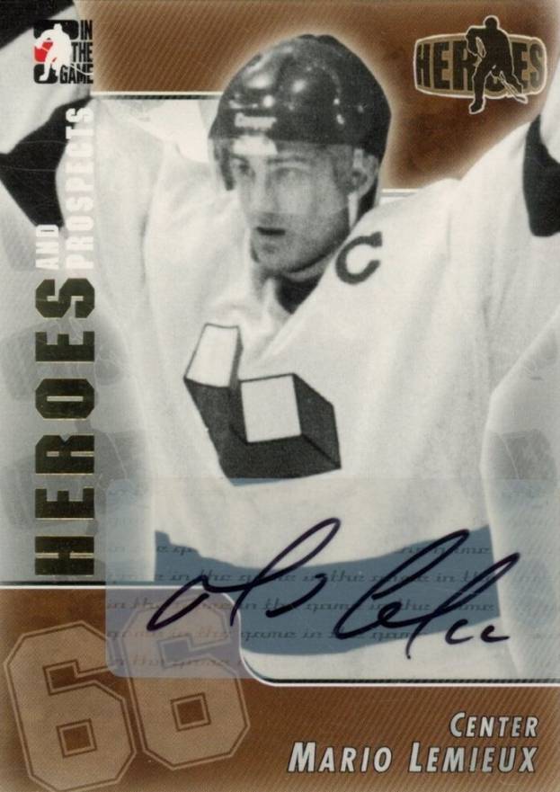 2004 In the Game Heroes & Prospects Autographs Mario Lemieux #A-MLE Hockey Card