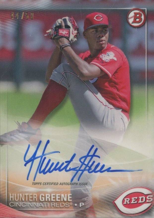 2018 Topps Industry Summit Bowman Autographs Hunter Greene #HG1 Baseball Card