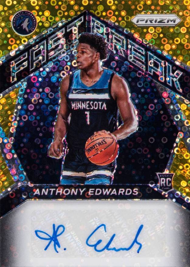 2020 Panini Prizm Fast Break Rookie Autographs Anthony Edwards #FRAEW Basketball Card