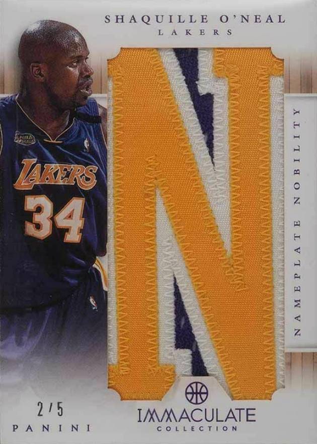 2012 Panini Immaculate Collection Nameplate Nobility Shaquille O'Neal #NN-SO Basketball Card