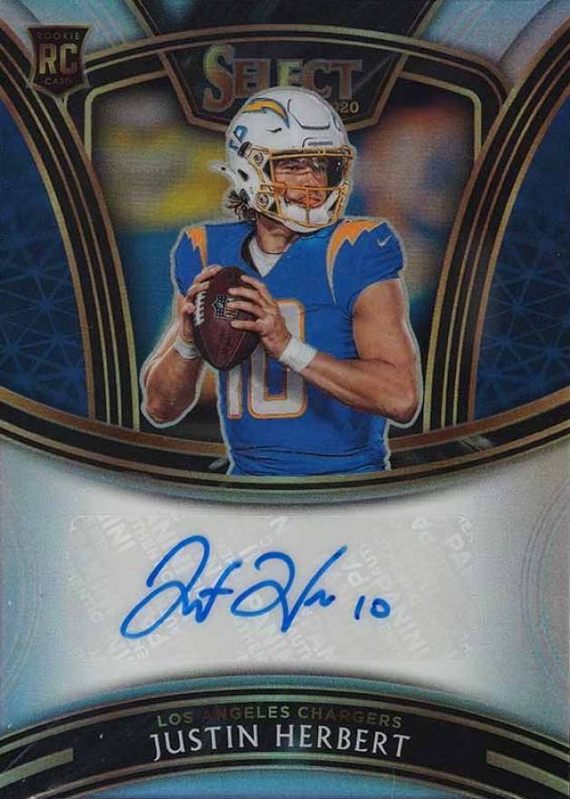 2020 Panini Select Select Signatures Prizm Justin Herbert #SSJHE Football Card