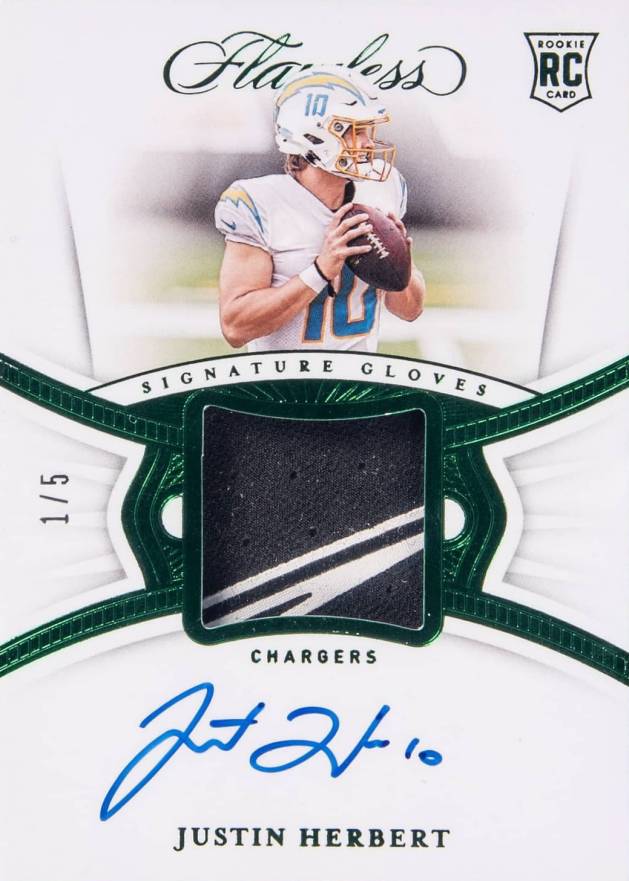 2020 Panini Flawless Signature Gloves Justin Herbert #SGJHE Football Card