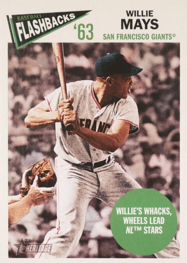 2012 Topps Heritage Baseball Flashbacks Willie Mays #BF-WM Baseball Card