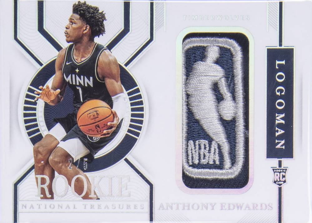 2020 Panini National Treasures Rookie Logoman Anthony Edwards #AED Basketball Card