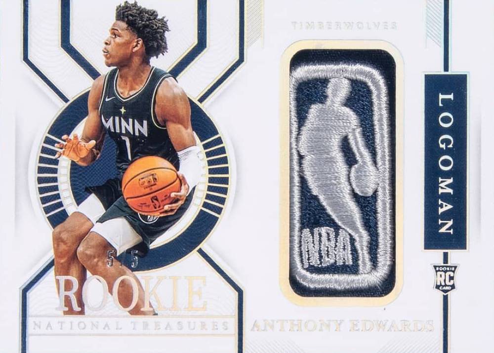 2020 Panini National Treasures Rookie Logoman Anthony Edwards #AED Basketball Card