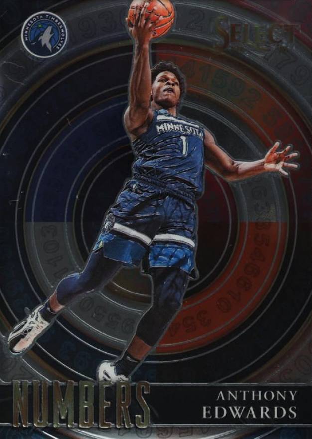 2020 Panini Select Select Numbers Anthony Edwards #15 Basketball Card