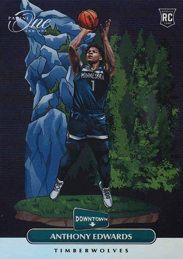 2020 Panini One and One Downtown Anthony Edwards #5 Basketball Card