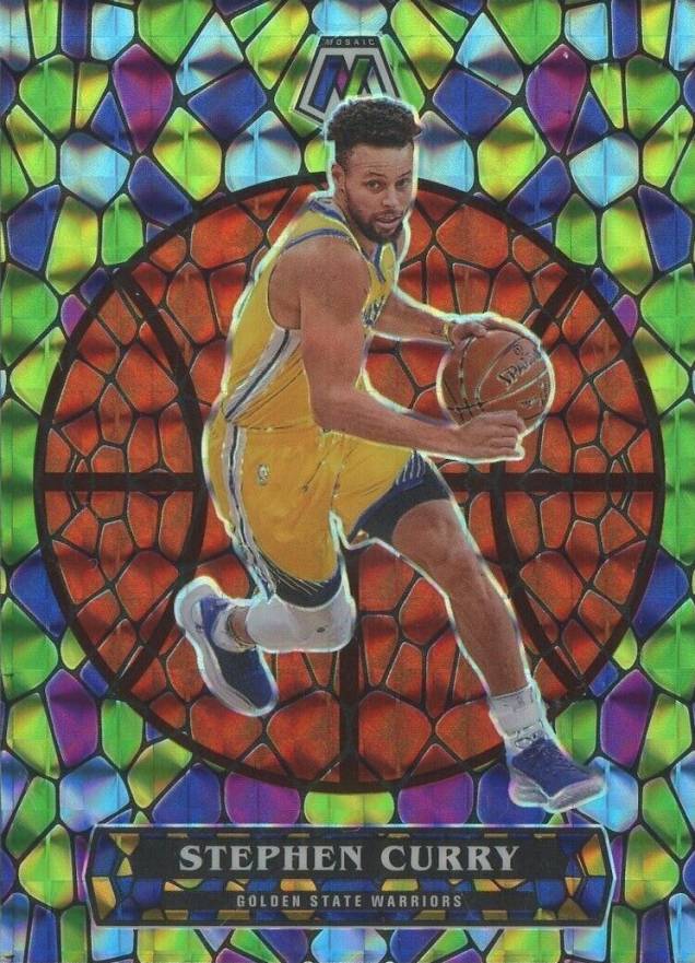 2020 Panini Mosaic Stained Glass Stephen Curry #4 Basketball Card