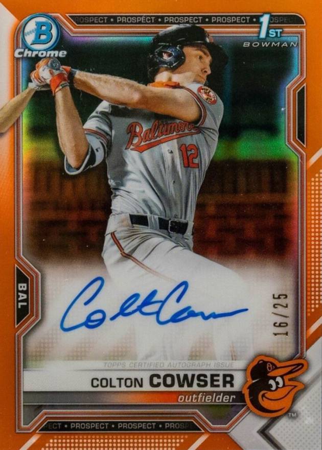 2021 Bowman Draft Chrome Draft Pick Autographs Colton Cowser #CDACC Baseball Card