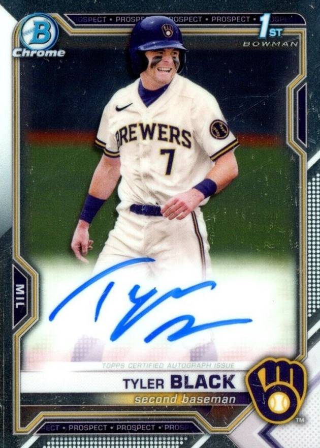 2021 Bowman Draft Chrome Draft Pick Autographs Tyler Black #CDATB Baseball Card