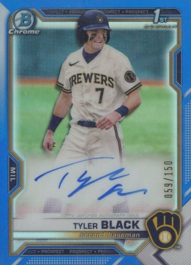 2021 Bowman Draft Chrome Draft Pick Autographs Tyler Black #CDATB Baseball Card