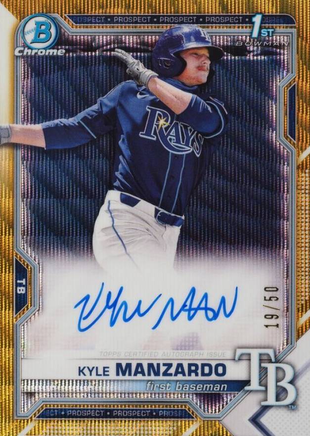 2021 Bowman Draft Chrome Draft Pick Autographs Kyle Manzardo #CDAKM Baseball Card