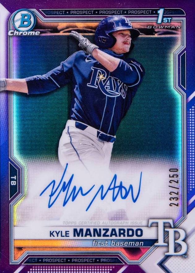 2021 Bowman Draft Chrome Draft Pick Autographs Kyle Manzardo #CDAKM Baseball Card