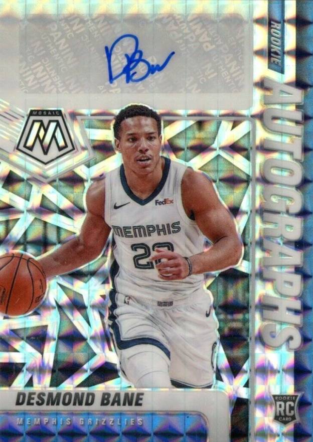 2020 Panini Mosaic Rookie Autographs Mosaic Desmond Bane #DES Basketball Card