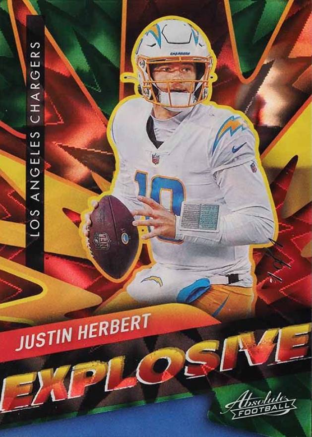 2021 Panini Absolute Explosive Justin Herbert #E27 Football Card