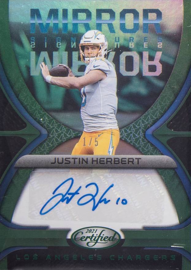 2021 Panini Certified Mirror Signatures Justin Herbert #MS-JH Football Card