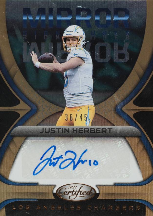 2021 Panini Certified Mirror Signatures Justin Herbert #MS-JH Football Card