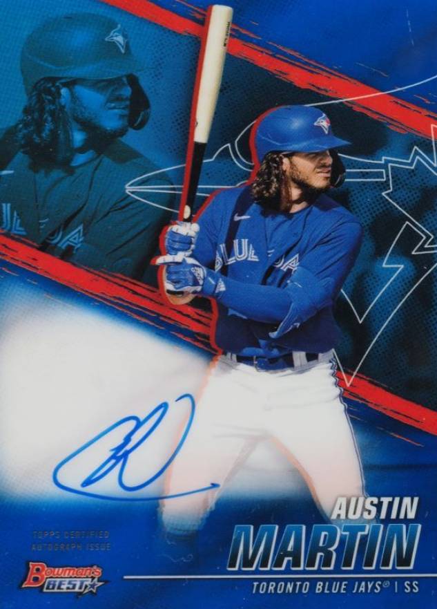 2021 Bowman's Best of 2021 Autographs Austin Martin #B21AM Baseball Card