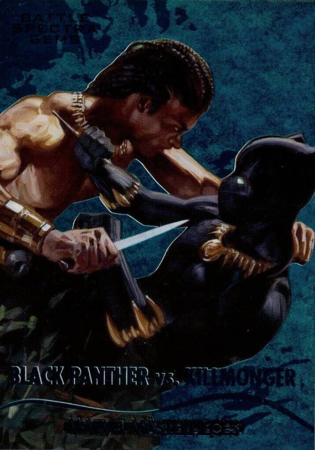 2020 Skybox Marvel Masterpieces Battle Spectra Black Panther vs. Killmonger #BS12 Non-Sports Card