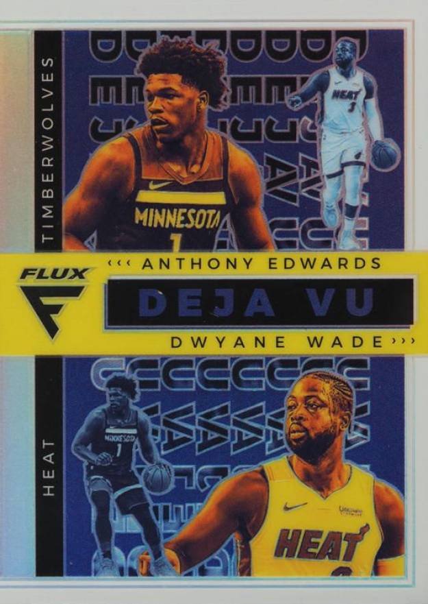 2020 Panini Flux Deja VU Anthony Edwards/Dwyane Wade #8 Basketball Card