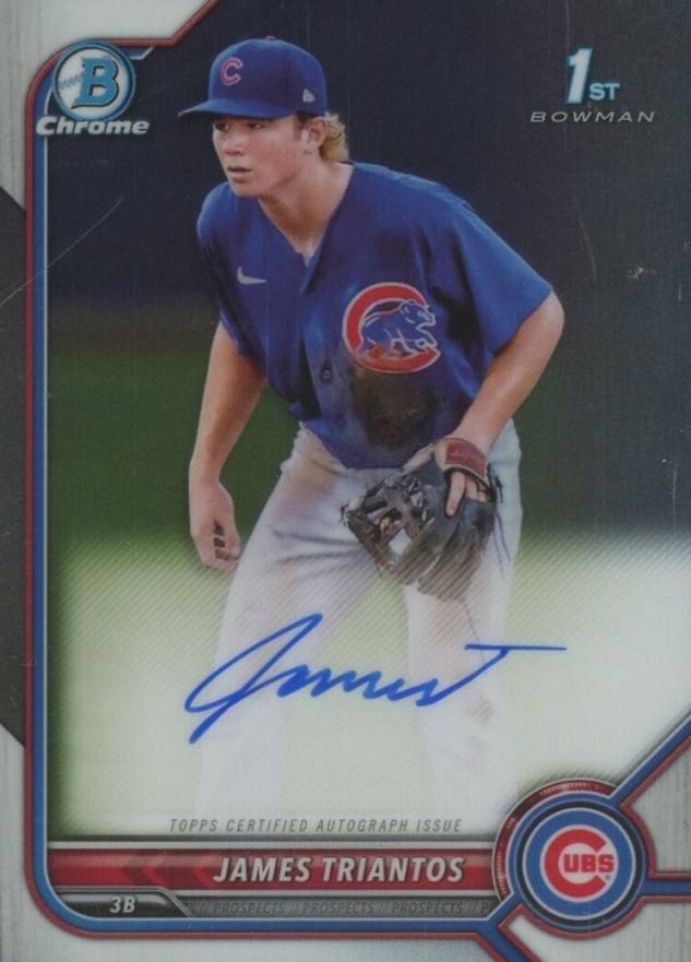 2022 Bowman Chrome Prospect Autographs James Triantos #CPAJTS Baseball Card