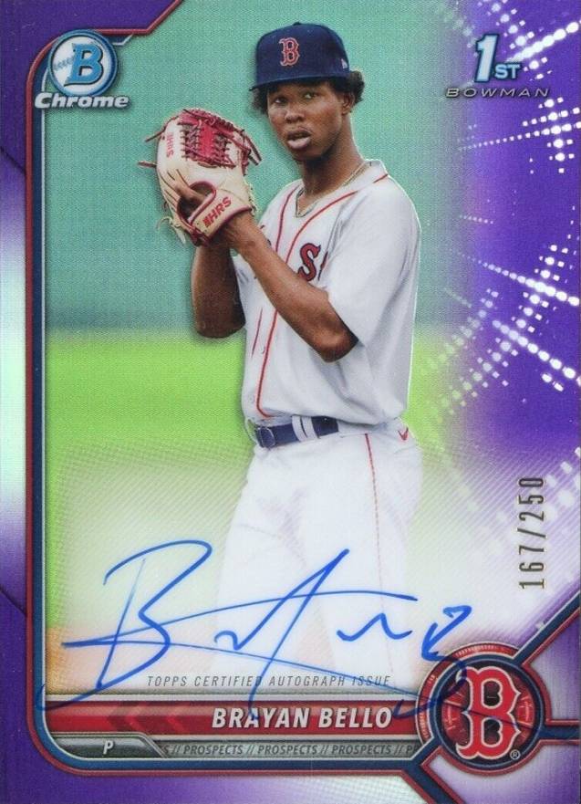 2022 Bowman Chrome Prospect Autographs Brayan Bello #CPABB Baseball Card