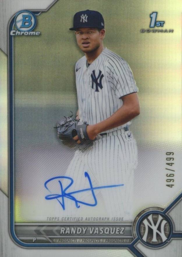 2022 Bowman Chrome Prospect Autographs Randy Vasquez #CPARV Baseball Card