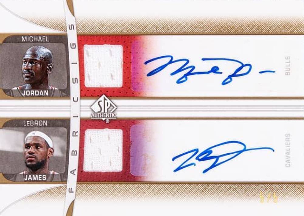 2006 SP Authentic Autograph Jerseys Quad Larry Bird/LeBron James/Magic Johnson/Michael Jordan #JJJB Basketball Card