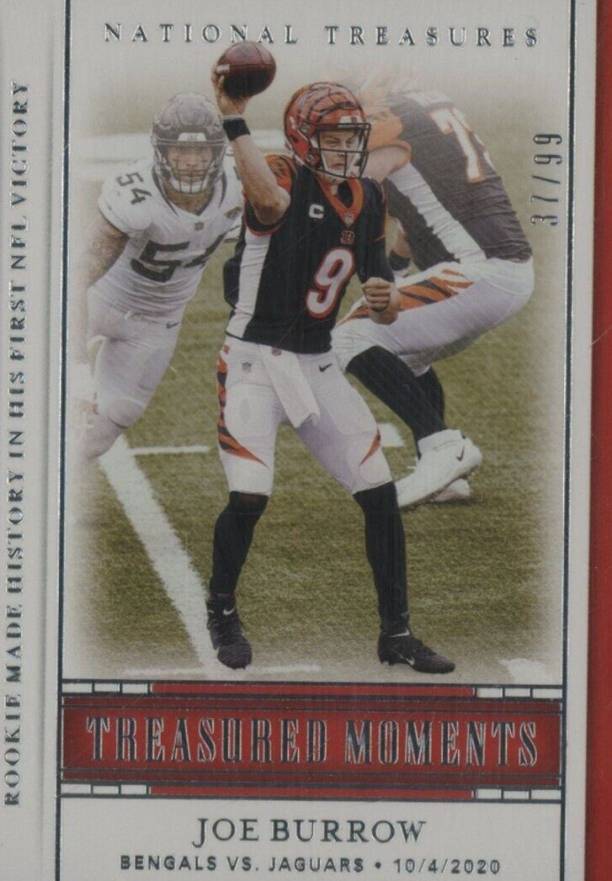 2020 Panini National Treasures Treasured Moments Joe Burrow #JB Football Card