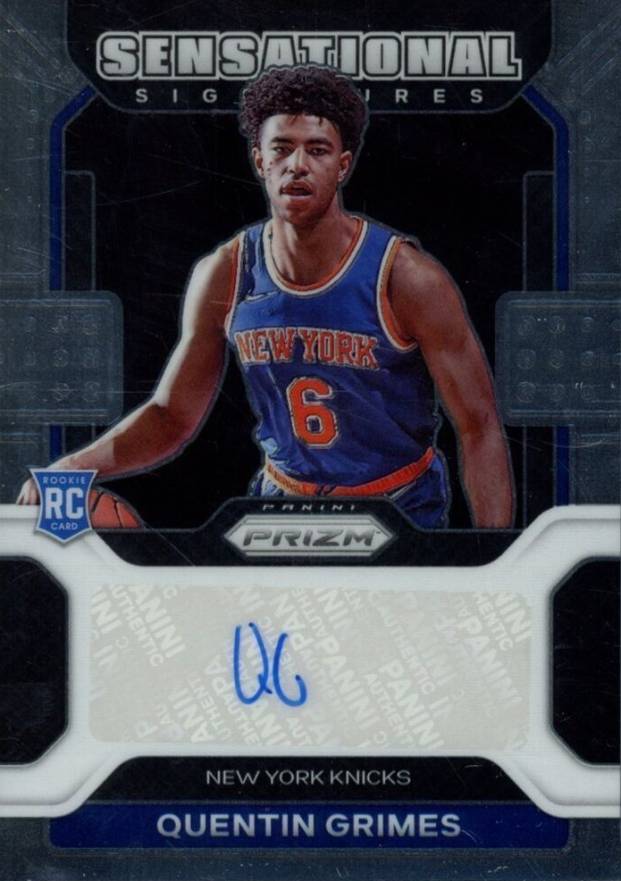 2021 Panini Prizm Draft Picks Sensational Signatures Quentin Grimes #SSQGR Basketball Card