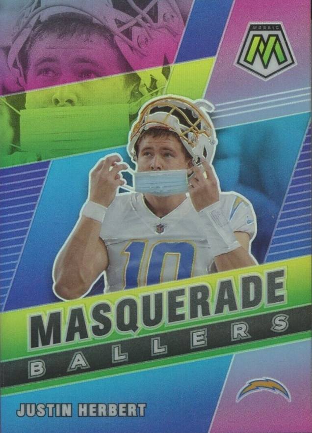 2021 Panini Mosaic Masquerade Ballers Justin Herbert #MB5 Football Card