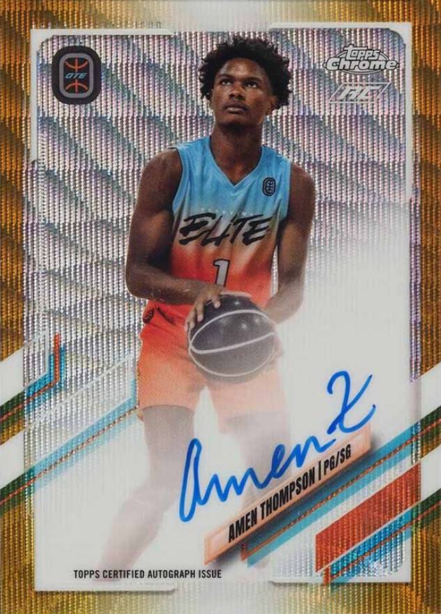 2021 Topps Chrome Overtime Elite Autographs Amen Thompson #CAAT1 Basketball Card