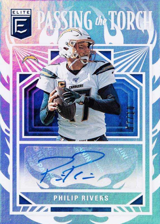 2021 Panini Donruss Elite Passing the Torch Signature Doubles Justin Herbert/Philip Rivers #PTTLA Football Card