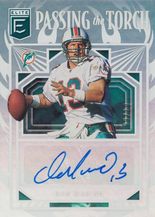 2021 Panini Donruss Elite Passing the Torch Signature Doubles Dan Marino/Tua Tagovailoa #PTTMIA Football Card