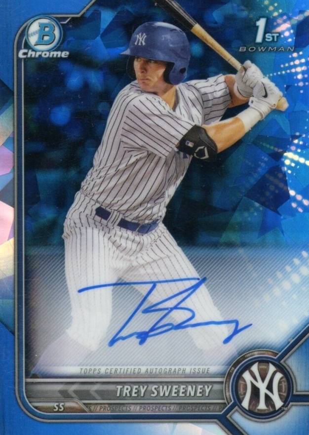 2022 Bowman Sapphire Edition Chrome Prospect Autographs Trey Sweeney #TS Baseball Card