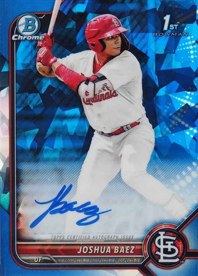 2022 Bowman Sapphire Edition Chrome Prospect Autographs Joshua Baez #JB Baseball Card