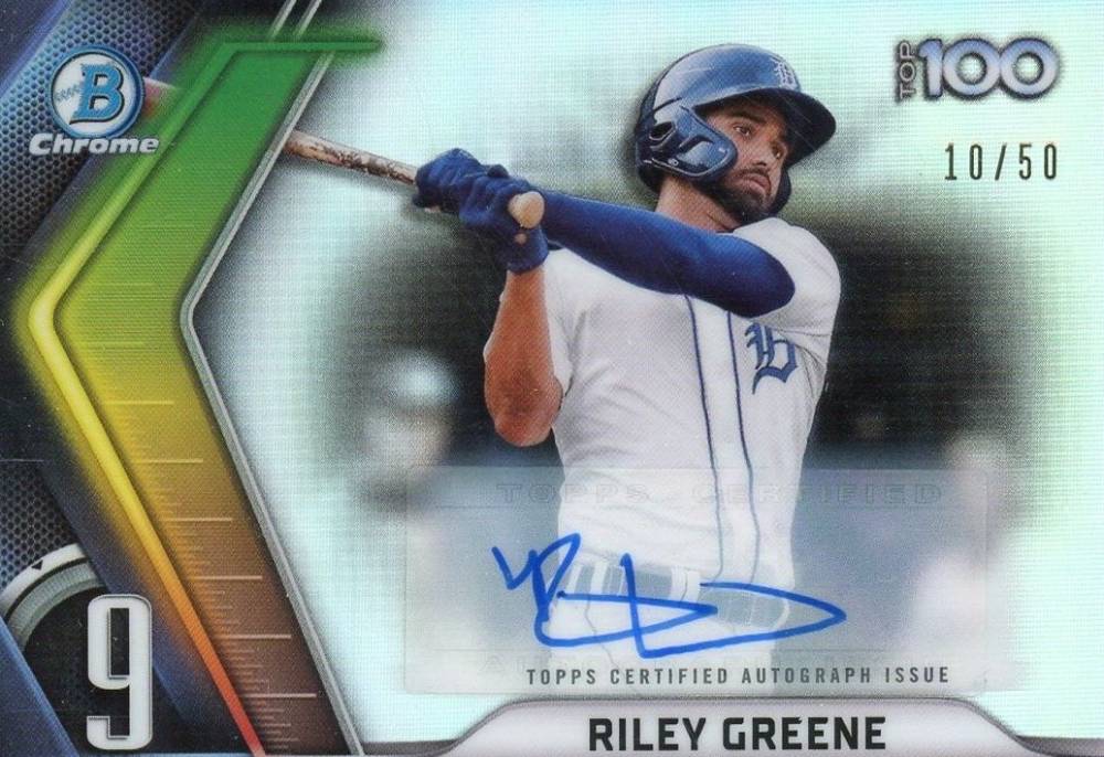 2022 Bowman Chrome Scouts' Top 100 Riley Greene #BTP9 Baseball Card