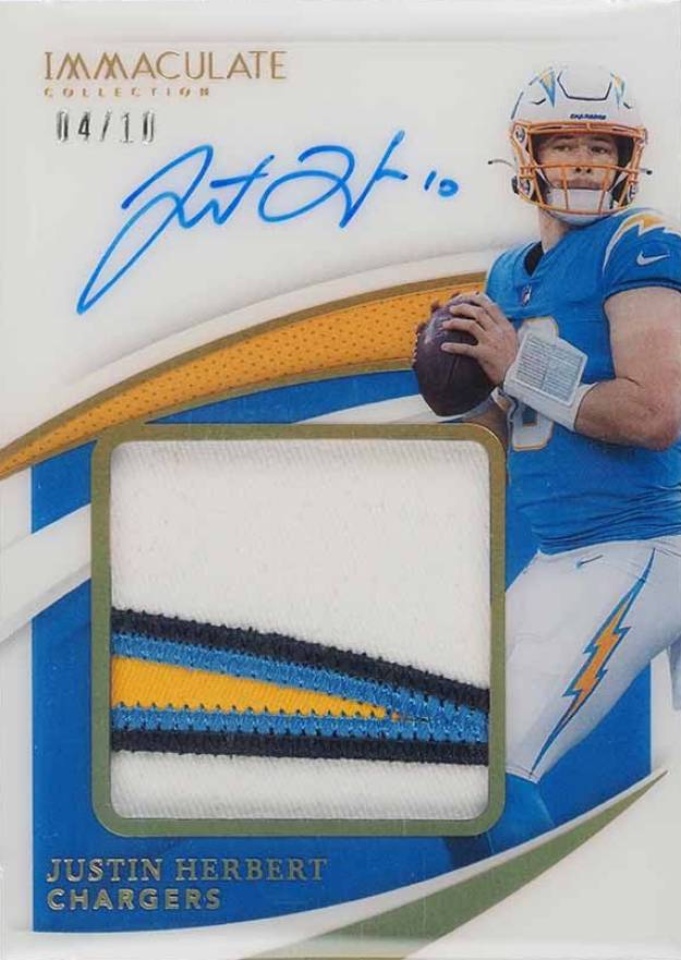 2021 Panini Immaculate Collection Premium Patch Autographs Justin Herbert #DC Football Card