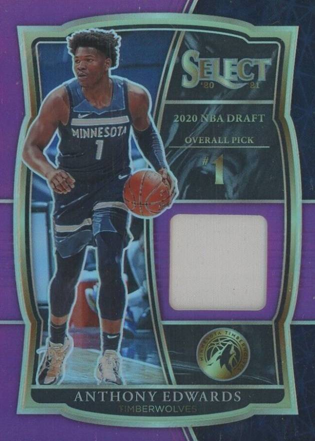 2020 Panini Select Draft Selection Memorabilia Anthony Edwards #EDW Basketball Card