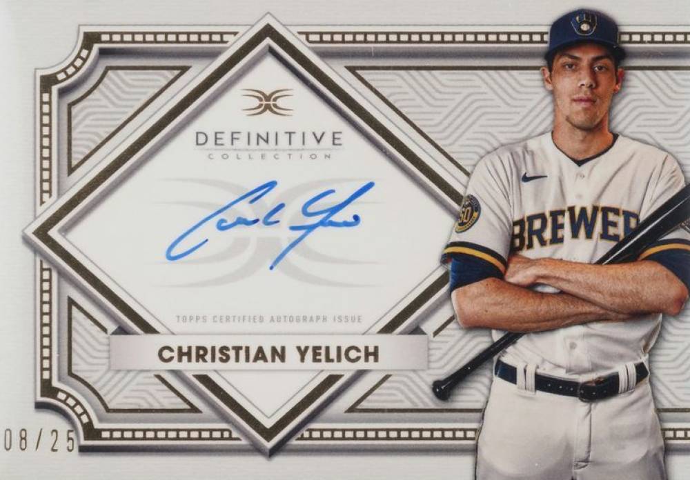 2022 Topps Definitive Definitive Autograph Collection Christian Yelich #DCACKL Baseball Card