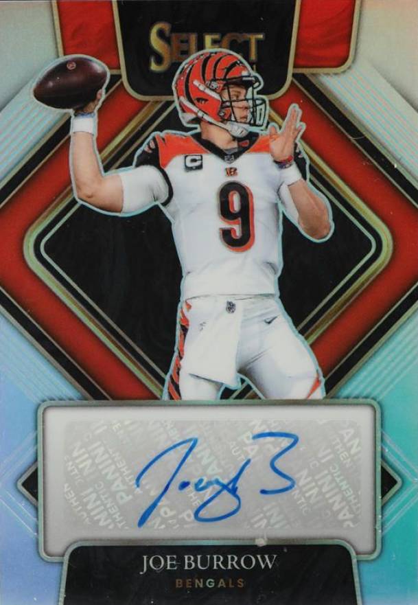 2021 Panini Select Signatures Prizm Joe Burrow #SIPJBU Football Card