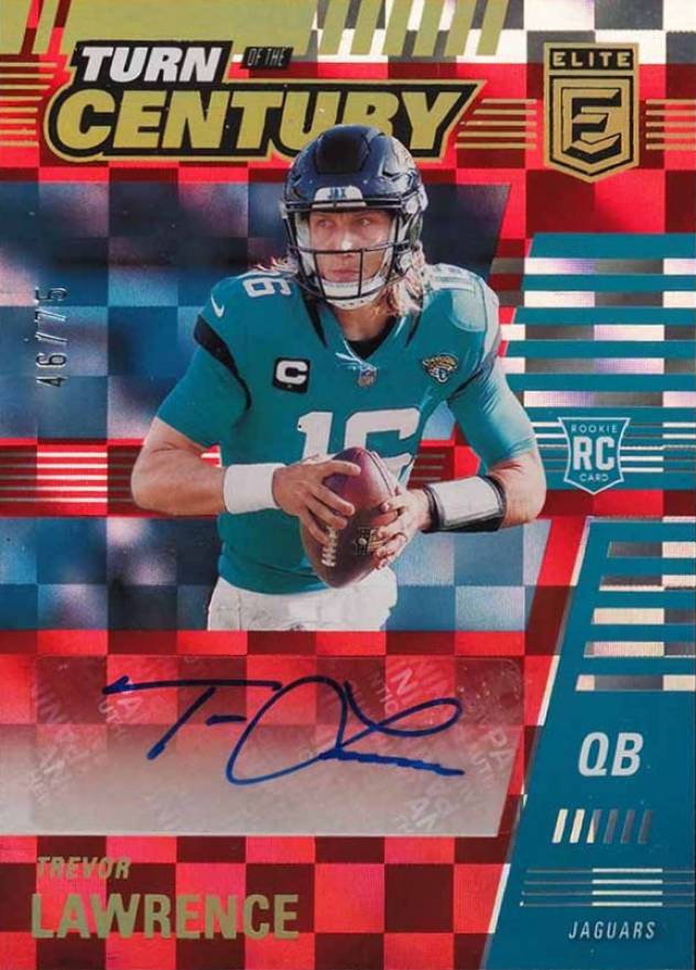 2021 Panini Chronicles Elite Turn of the Century Autographs Trevor Lawrence #TOCTLR Football Card