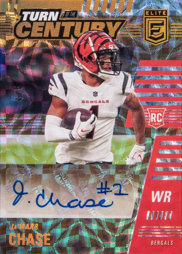 2021 Panini Chronicles Elite Turn of the Century Autographs Ja'Marr Chase #TOCJCH Football Card