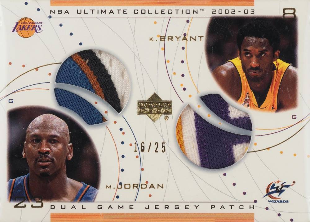 2002 Ultimate Collection Jerseys Patches Dual Kobe Bryant/Michael Jordan #MJ/KBP Basketball Card