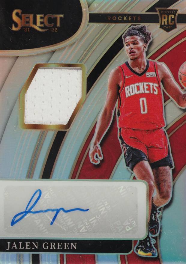 2021 Panini Select Rookie Jersey Autographs Jalen Green #RJJGR Basketball Card