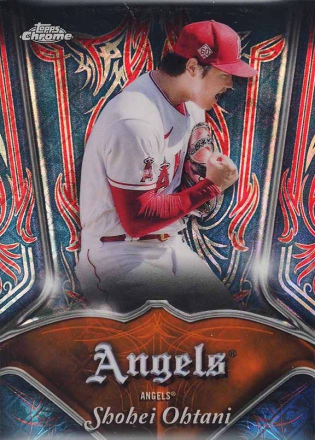 2022 Topps Chrome Logofractor Edition Pinstriped/Club Plaques Shohei Ohtani #PS1 Baseball Card