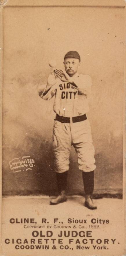 1887 Old Judge Cline, R.F., Sioux Citys #81-3a Baseball Card