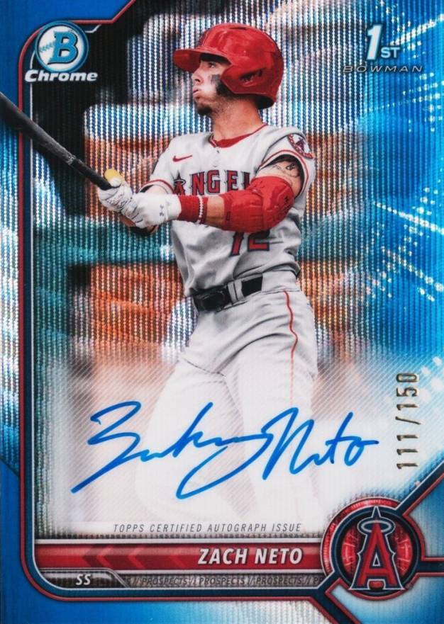 2022 Bowman Draft Chrome Draft Pick Autographs Zach Neto #CDAZN Baseball Card