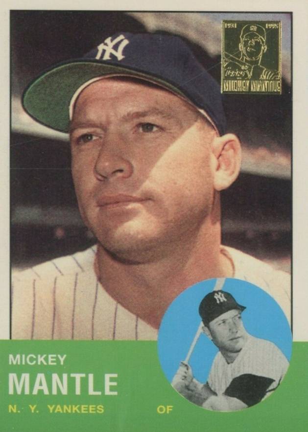 1996 Topps Mantle Reprint 1963 Topps Reprint #13 Baseball Card